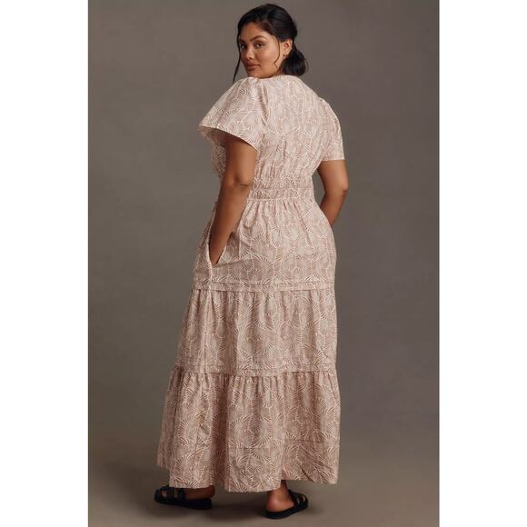 nwt by ANTHROPOLOGIE sz 2X Somerset Maxi Dress: Neutral Sands Motif - Picture 3 of 5